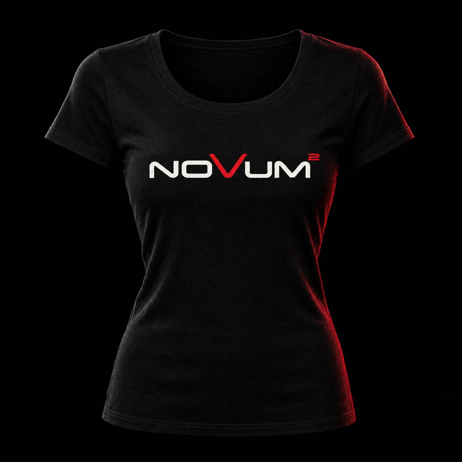 Schwarzes tailliertes NOVUM Damen-Shirt mit Logo